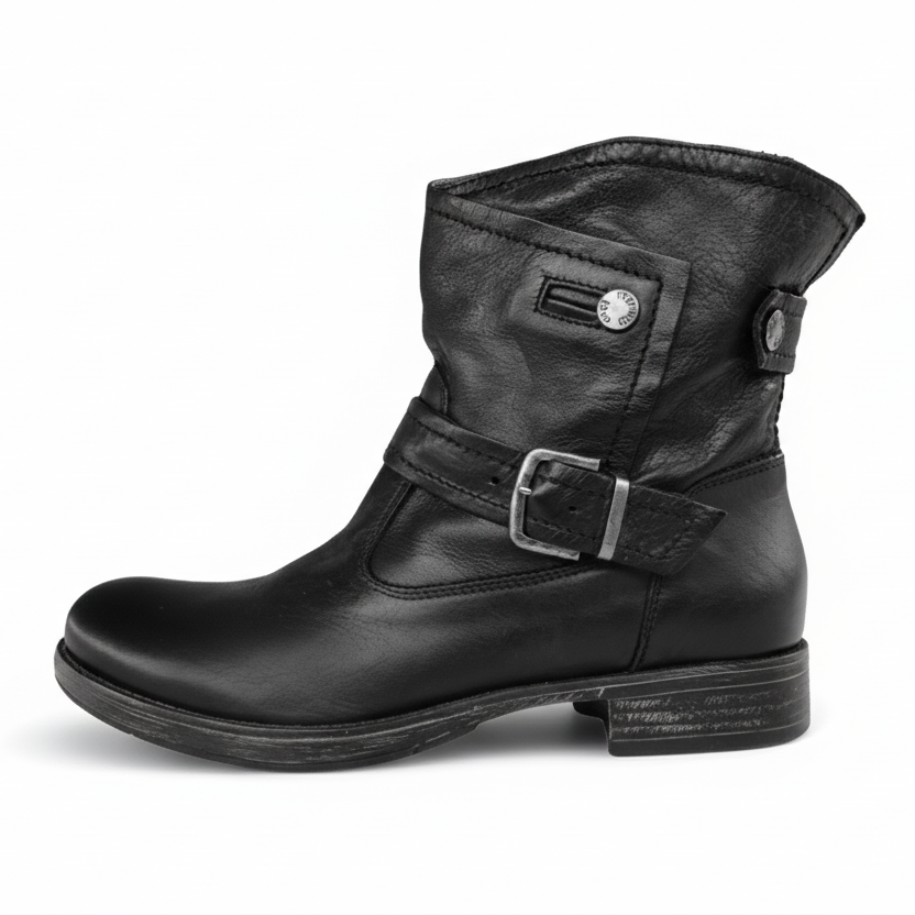Stivaletti biker donna NeroGiardini in vera pelle nera, A309210D, Numero 38 EU