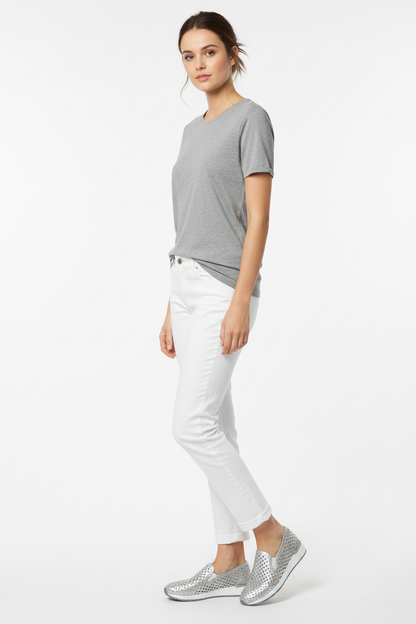 Sneakers Donna Cinzia Soft 8199 Vera Pelle con Plantare Estraibile ed Elastici Laterali - 38 (EU)