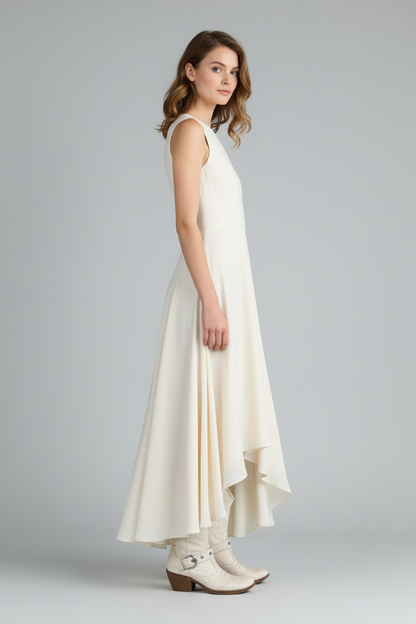 Stivaletti texani Donna NeroGiardini 00321 Vera Pelle Bianco Latte