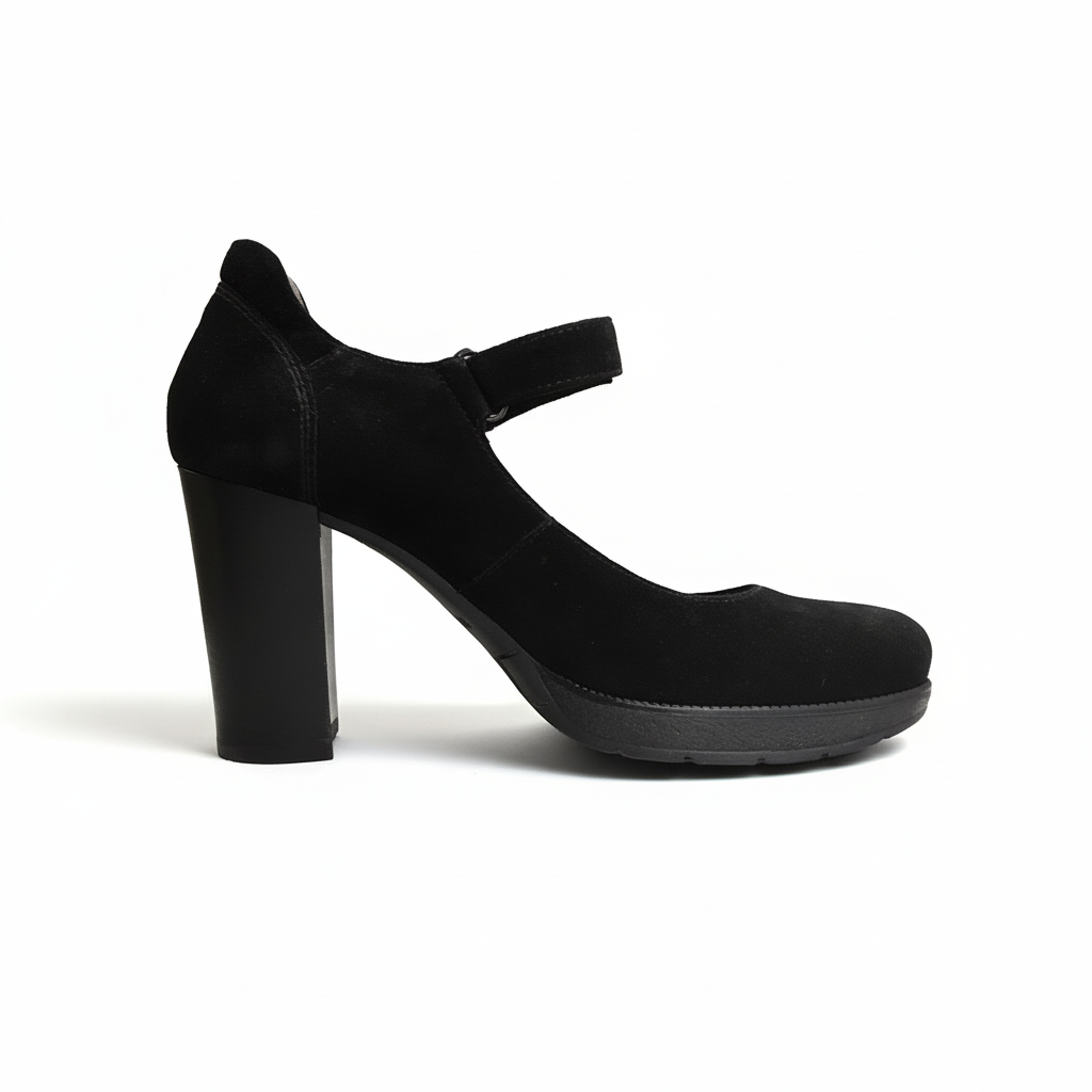 Dècolletè NeroGiardini A005200D Donna - Tacco a Blocco 9 cm con Plateau, Stile Mary Jane, Cinturino, Nero - Numero 38 (EU)