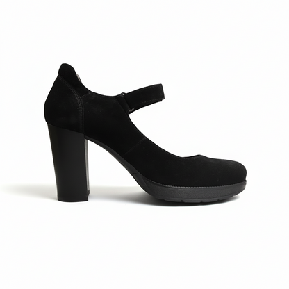 Dècolletè NeroGiardini A005200D Donna - Tacco a Blocco 9 cm con Plateau, Stile Mary Jane, Cinturino, Nero - Numero 38 (EU)