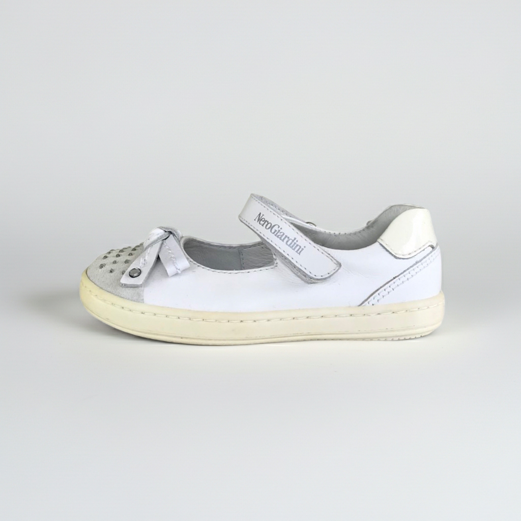 Ballerine con cinturino NeroGiardini P319760F Vera Pelle Bianco, 24 EU