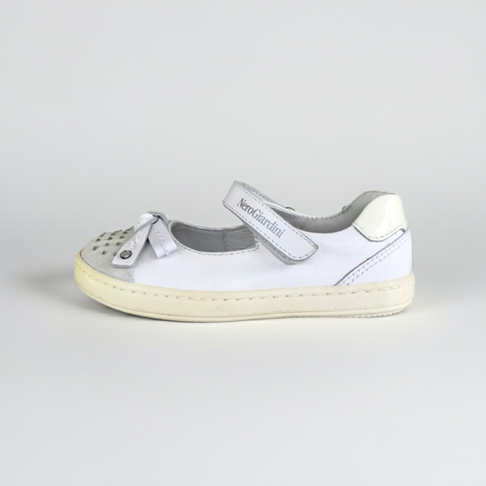 Ballerina con cinturino NeroGiardini P319760F Vera Pelle Bianco