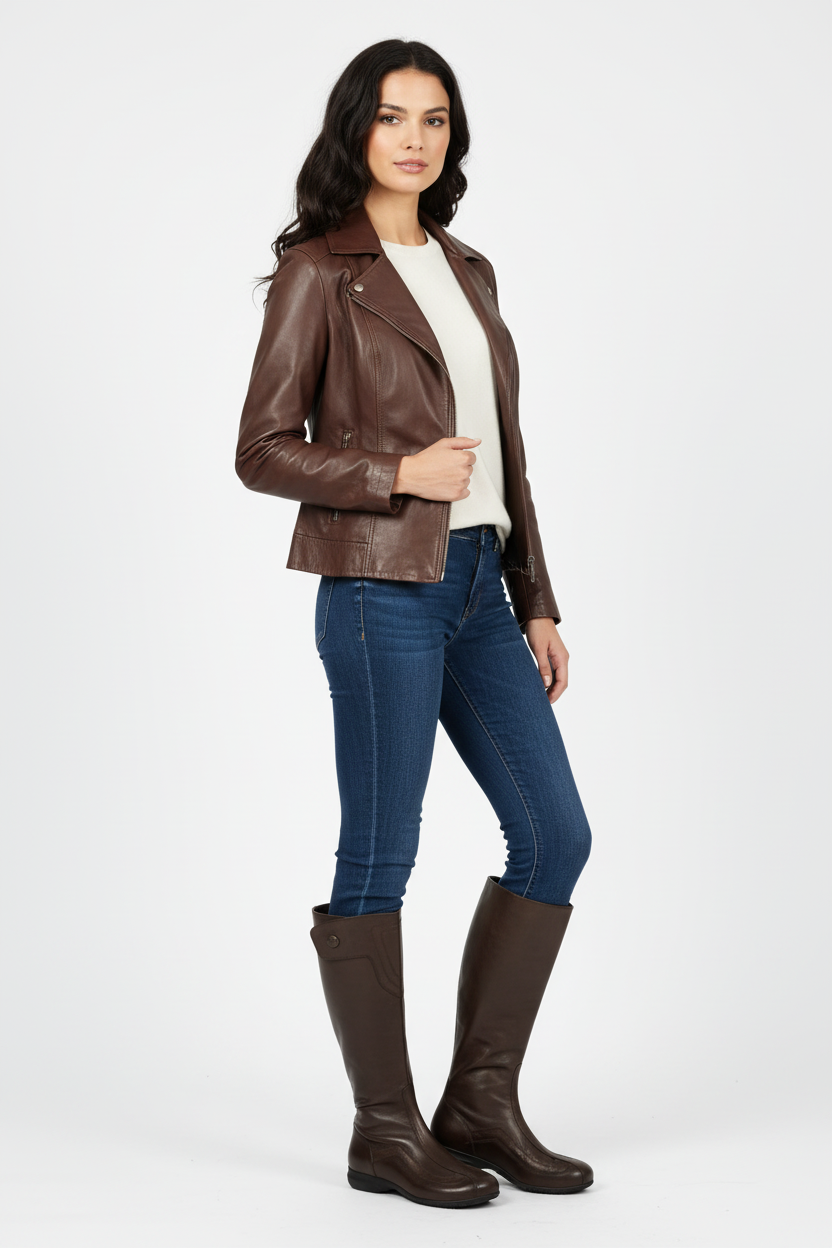 Stivali bassi Donna NeroGiardini 00840 Vera Pelle, Fondo Gomma, Cerniera Zip, Elastico, Chiusura a strappo - Testa di Moro, Bronzo