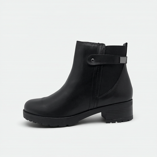 Stivaletto Nero in Pelle Donna Cinzia Soft IV15830S - Tacco Basso, Vera Pelle, Comodo ed Elegante