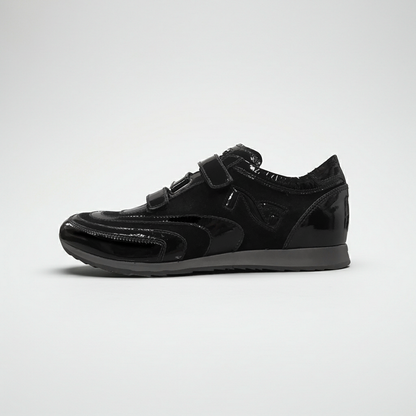 Sneakers A907919 in Vera Pelle Naplak, Pelle Scamosciata, chiusura triplo strappo, Nero 40/41x2/42/43