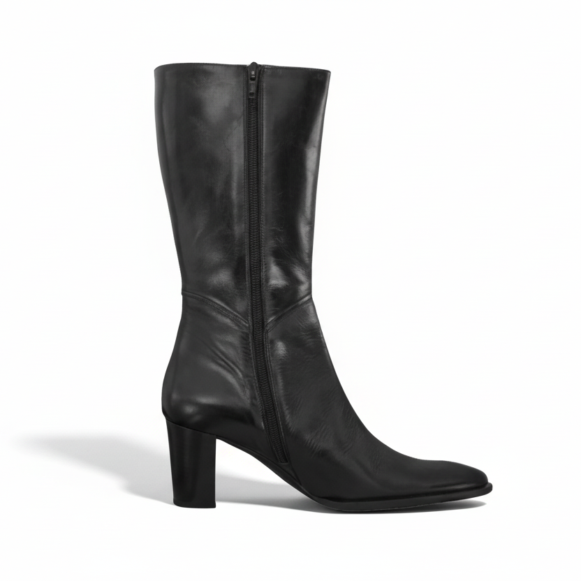 Stivali PATANI 30685 in Nappa, Nero, Zip, Tacco a blocco