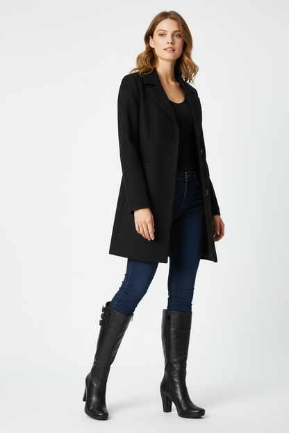 Stivali Donna NeroGiardini art 185 Tacco a blocco alto con plateau, Vera Pelle, Nero, Cerniera zip - Numero 39 (EU)