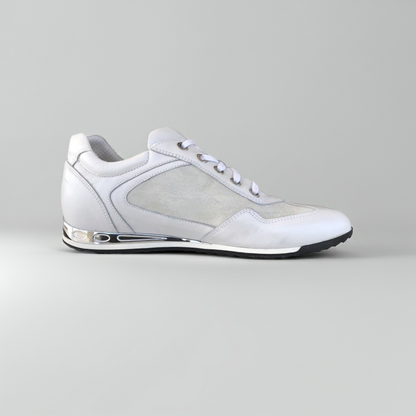 Sneakers Donna NeroGiardini P308452D Vera Pelle Bianco con fondo specchiato
