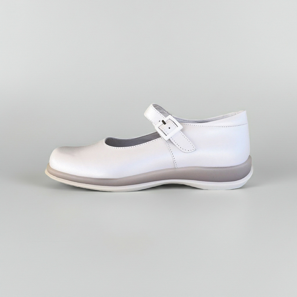 Scarpe con cinturino Giostra 740 Vera Pelle Bianco, Numero 38 EU