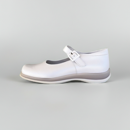 Scarpe con cinturino Giostra 740 Vera Pelle Bianco, Numero 38 EU