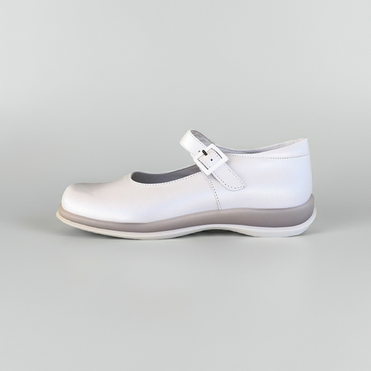 Scarpe con cinturino Giostra 740 Vera Pelle Bianco, Numero 38 EU
