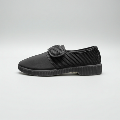 Scarpa Comfort per Riabilitazione, Mauri Moda, Chiusura a Strappo, Plantare Estraibile, Nero