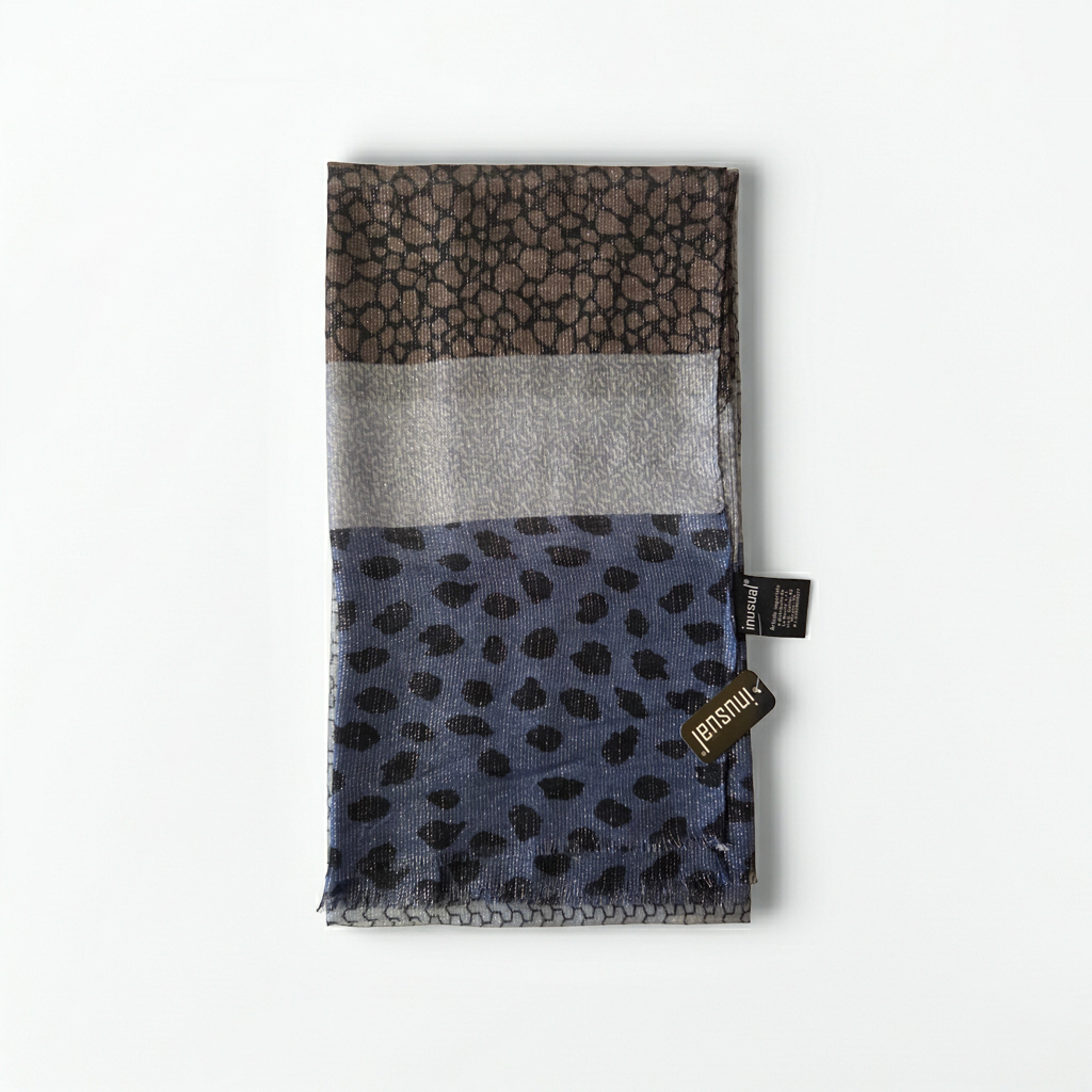 Sciarpa Foulard Donna stampa animalier e texture glitter INUSUAL