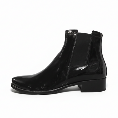Stivaletti Chelsea Donna NeroGiardini 00565 - Vera pelle in Vernice, con elastico e zip, Nero
