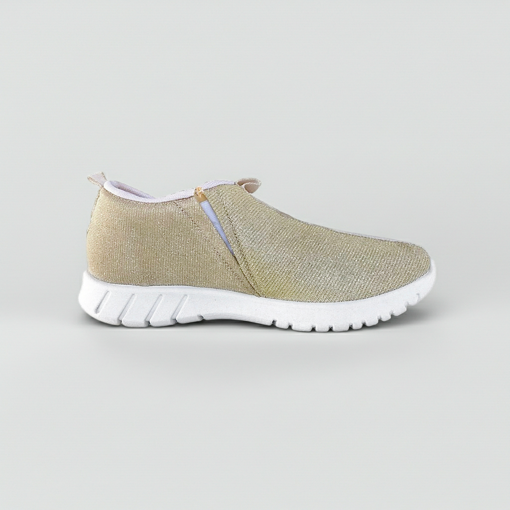 Sneakers Donna PREGUNTA Art 19009 Fondo Gomma Elastici Laterali Tessuto Platino Glitterato n. 39
