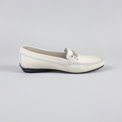 Mocassini Donna NeroGiardini 10002 Naplak Vernice Bianco, 37 EU