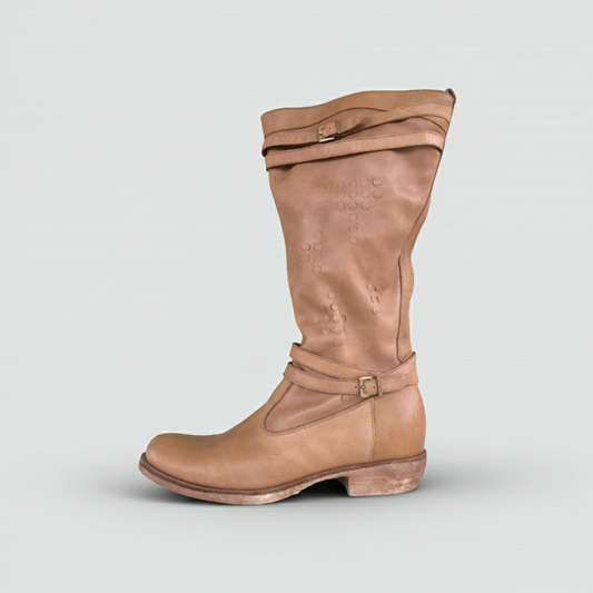 Stivali Donna NeroGiardini P105971D Vera a pelle Marrone Cuoio Fondo Gomma