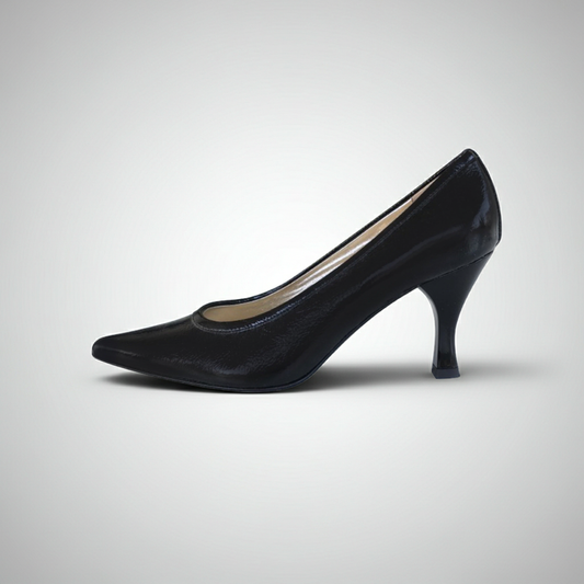 Décolleté Nero NeroGiardini 00400 Scarpe a punta, Vera Pelle in Vernice, Tacco Basso