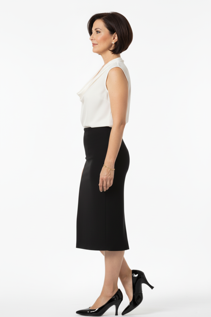 Décolleté a Punta NeroGiardini 00400 – Vera Pelle in Vernice Nera, Tacco Basso, 38