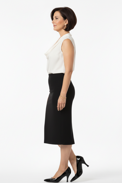 Décolleté a Punta NeroGiardini 00400 – Vera Pelle in Vernice Nera, Tacco Basso, 38