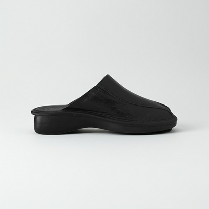 Fly Flot 13020, Ciabatte Pantofole Chiuse in Vera Pelle, Nero