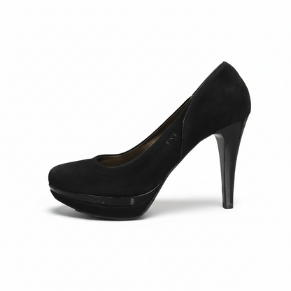 Dècolletè Donna NeroGiardini A1069030DE - Tacco 10 cm con Plateau, Vera Pelle di Camoscio Nero - Numero 38