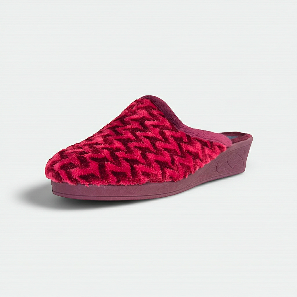 Cinzia Soft ED13018 Pantofole Donna, Velour Bordeaux, Comfort con Suola Ergonomica
