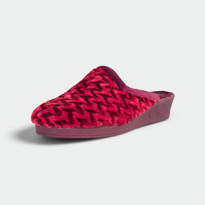 Cinzia Soft ED13018 Pantofole Donna, Velour Bordeaux, Comfort con Suola Ergonomica