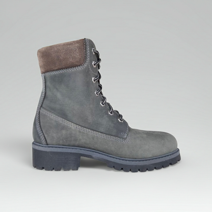 Nero Giardini Stivaletti Stringati Unisex, Vera Pelle, Grigio, Suola Carroarmato, 38 EU