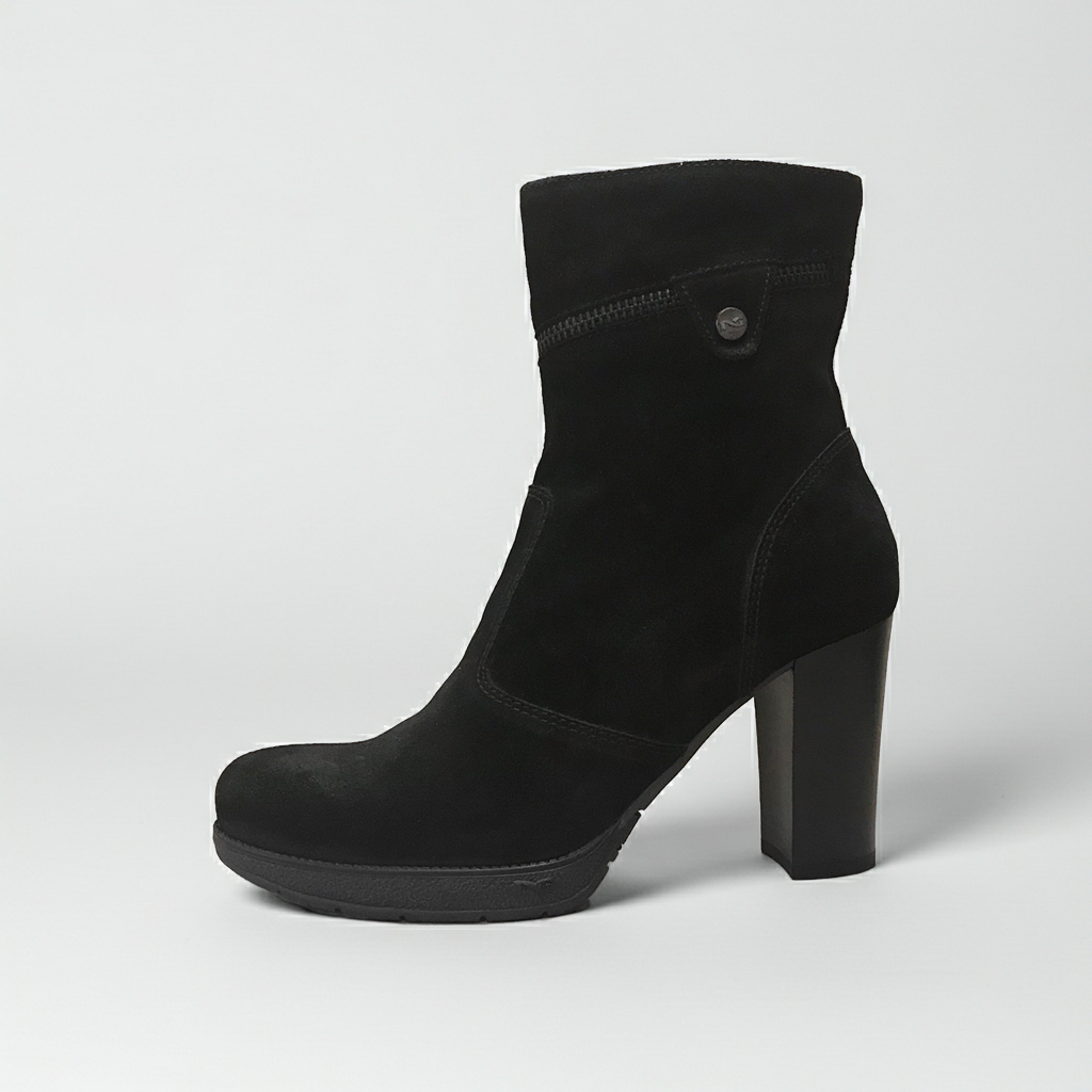 Stivaletti Neri Donna NeroGiardini A005205D - Tacco a blocco 8 cm con Plateau, Vera Pelle in camoscio - Numero 36