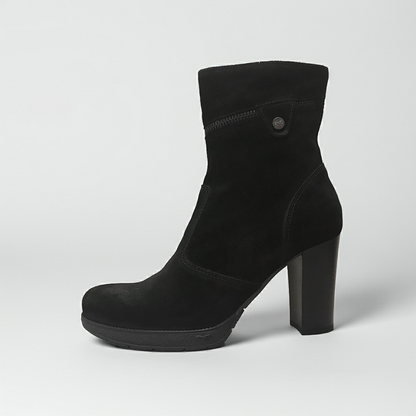 Stivaletti Neri Donna NeroGiardini A005205D - Tacco a blocco 8 cm con Plateau, Vera Pelle in camoscio - Numero 36
