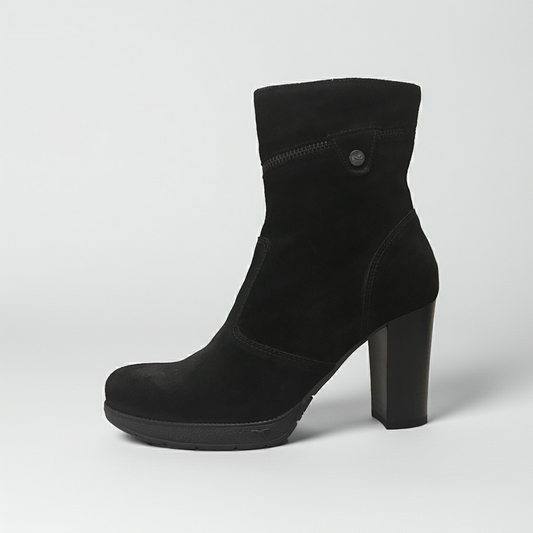 Stivaletti Neri Donna NeroGiardini A005205D - Tacco a blocco 8 cm con Plateau, Vera Pelle in camoscio - Numero 36