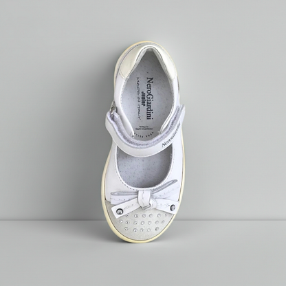Ballerine con cinturino NeroGiardini P319760F Vera Pelle Bianco, 24 EU