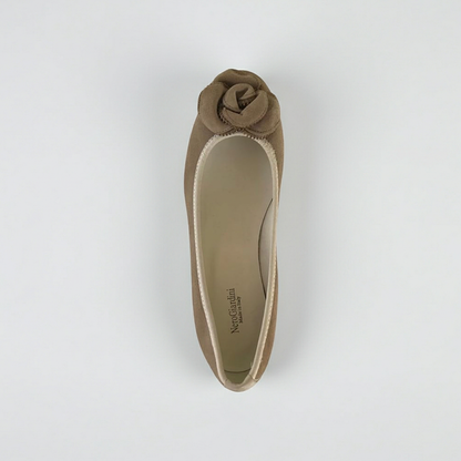 Ballerine Donna NeroGiardini P106020D Tacco Basso specchiato Vera Pelle Castoro Beige