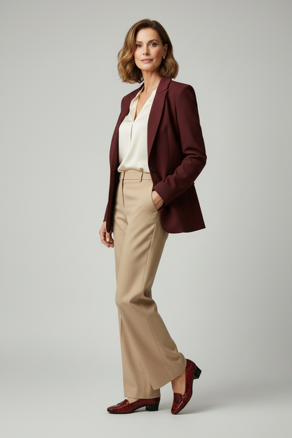 Mocassini Donna ELATA 58570 - Colore Rosso, Tacco 3 cm, Fondo Gomma, Vera Pelle, Vernice Cocco, Ideali per Natale