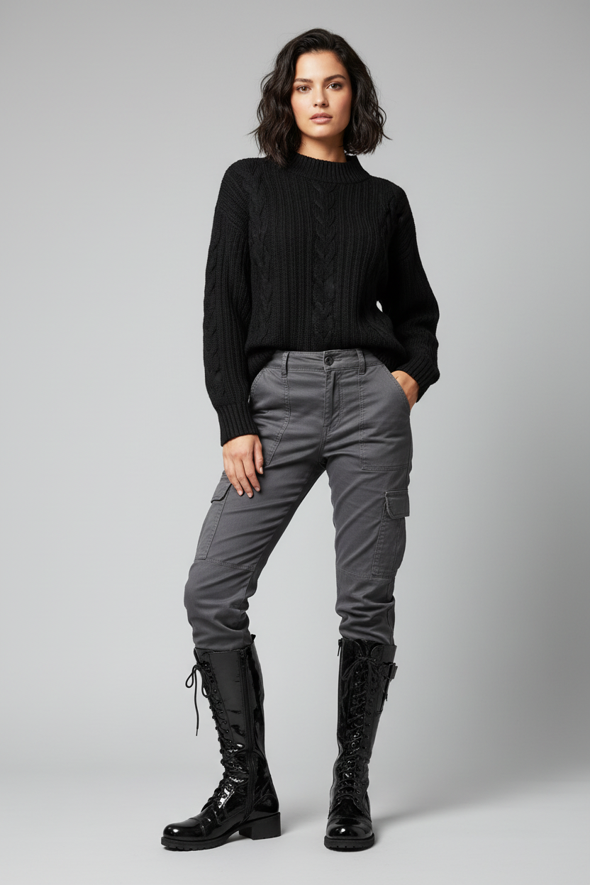 Stivali Anfibi Donna NeroGiardini 00523 Vera Pelle, Naplak in Vernice, Altezza a mezza gamba - Colore Nero