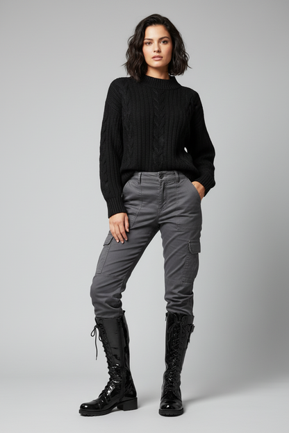 Stivali Anfibi Donna NeroGiardini 00523 Vera Pelle, Naplak in Vernice, Altezza a mezza gamba - Colore Nero