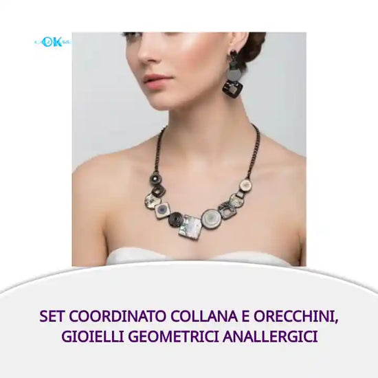 Set coordinato Collana e Orecchini, Gioielli Geometrici Anallergici by@Outfy