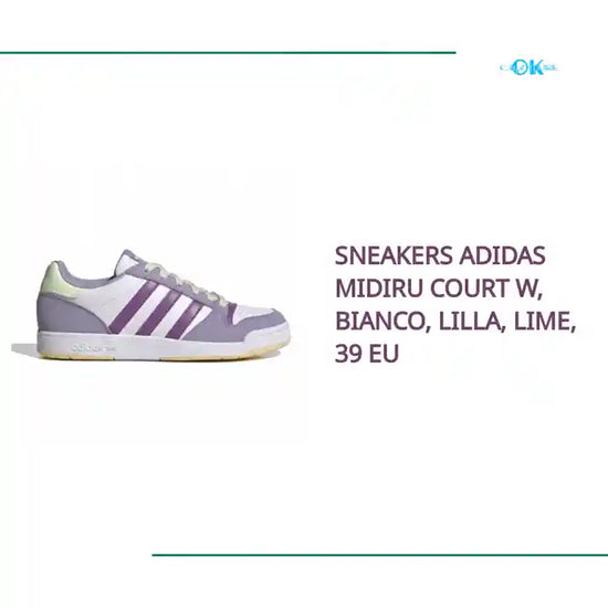 Sneakers Adidas Midiru Court W, Bianco, Lilla, Lime, 39 EU by@Outfy