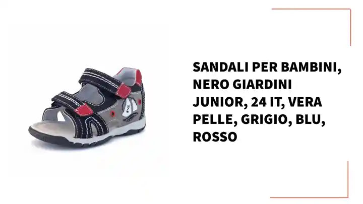 Sandali per Bambini, Nero Giardini Junior, 24 IT, Vera Pelle, Grigio, Blu, Rosso by@Outfy