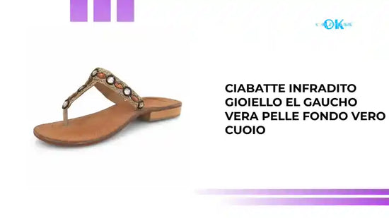 Ciabatte infradito gioiello El Gaucho Vera Pelle Fondo Vero Cuoio by@Outfy