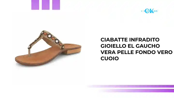 Ciabatte infradito gioiello El Gaucho Vera Pelle Fondo Vero Cuoio by@Outfy