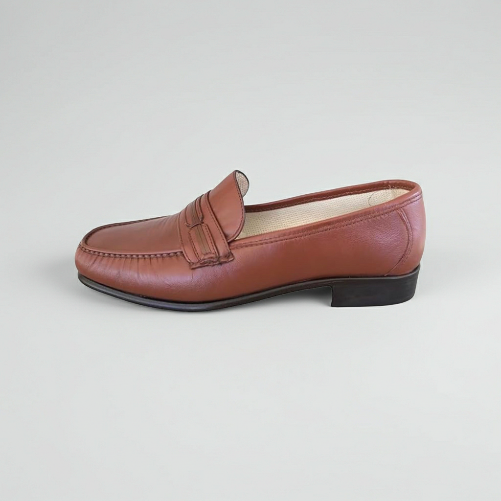Mocassini Uomo Balducci 6928 Vera Pelle Marrone Fondo Cuoio
