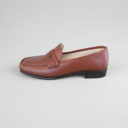 Mocassini Uomo Balducci 6928 Vera Pelle Marrone Fondo Cuoio