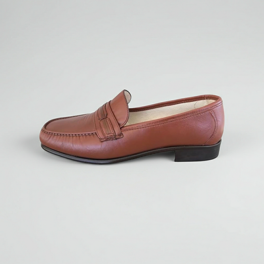 Mocassini Uomo Balducci 6928 Vera Pelle Marrone Fondo Cuoio