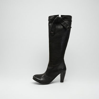 Stivali alti Donna NeroGiardini A900271E Tacco alto 7 cm, Vera Pelle, Nero, Zip