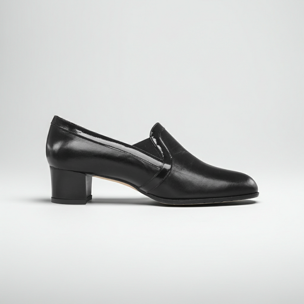 Scarpe chiuse Donna Confort 2576, Vera Pelle Nappa, con Elastici laterali, Nero
