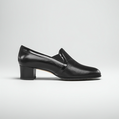 Scarpe chiuse Donna Confort 2576, Vera Pelle Nappa, con Elastici laterali, Nero