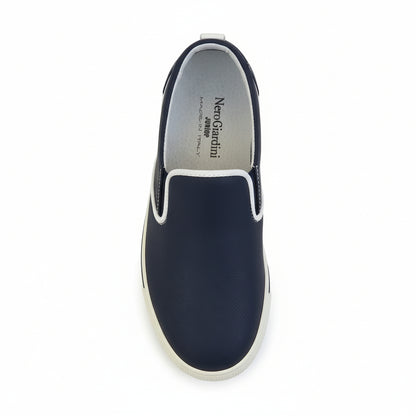 Sneakers Bambini Nero Giardini, Blu, Slip On, con Elastici, Platform